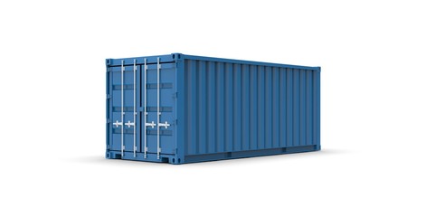 Container on White isolated Background 3D Rendering