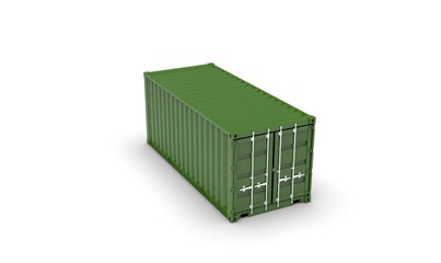 Container on White isolated Background 3D Rendering