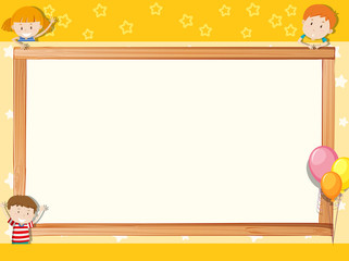 Boy and girl on yellow banner