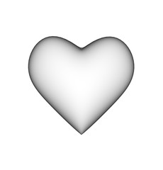 Love Heart Symbol isolated on white 3D Rendergin