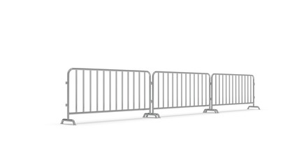 Metal Barrier isolated on White 3D Rendering