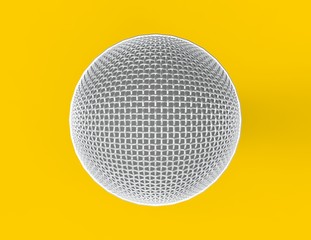 Microphone isolated on Yellow 3D Rendering