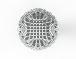 Microphone isolated on White 3D Rendering