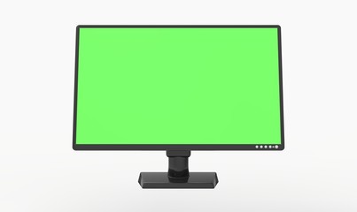 LCD Monitor isolated on White 3D Rendering