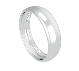 Silver Wedding Ring 3D Rendering