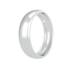 Silver Wedding Ring 3D Rendering