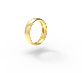 Gold Wedding Ring 3D Rendering