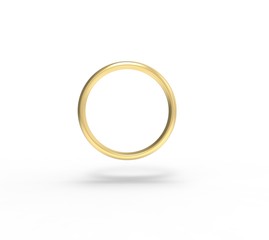 Gold Wedding Ring 3D Rendering