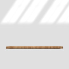 Wood Shelf on Wall 3D Rendering