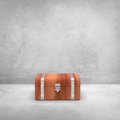 Wood Case in Room Studio 3D Rendering