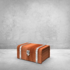Wood Case in Room Studio 3D Rendering