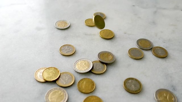 Euro coins, European Union money currency