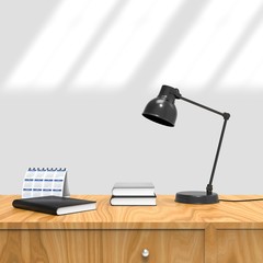 Working Desk Table With Accessories 3D Rendering