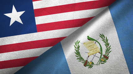 Liberia and Guatemala two flags textile cloth, fabric texture