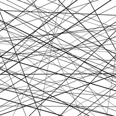 Abstract chaotic black lines on white background for prints and banners