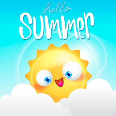 summer vacation at beach background illustration