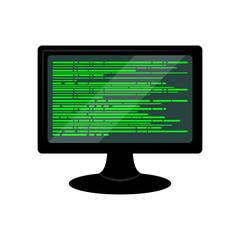 Programming code on a monitor screen - Vector