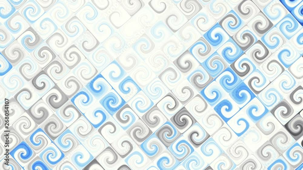 Poster Distortion of a retro ornamental pattern. Psychedelic animated background. Transform abstract curved shapes. Looping footage.