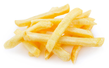 Fried potato on white background
