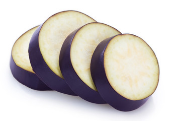 Fresh eggplant on white background