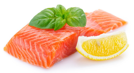 Red fish on white background