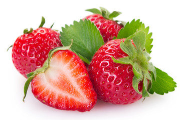 Fresh strawberry on white background