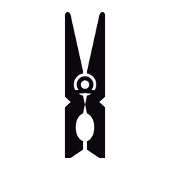 clothes peg icon black vector simbol