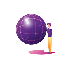 businessman worker with sphere browser