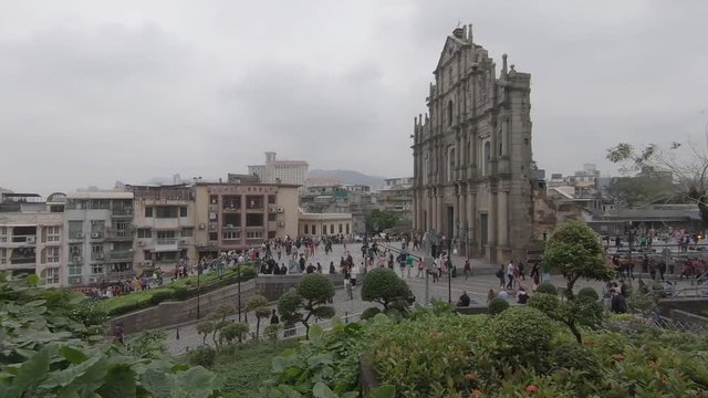 中華人民共和国　マカオ特別行政区　モンテの砦より展望/聖ポール天主堂跡