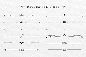 Vintage decorative lines collection - obrazy, fototapety, plakaty