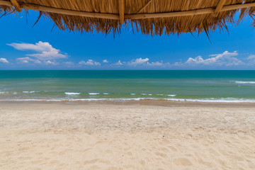 Tropical seaside dining table in Prachuapkhirikhan province  thailand