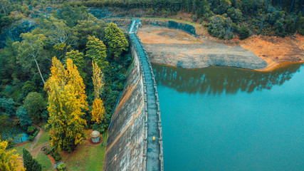 Aerial View of Autumn Gardens and Dam D