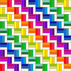 shuffle of colorful rectangles. rainbow color concept. seamless pattern. vector illustration.