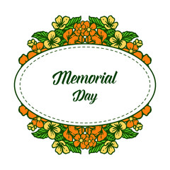 Vector illustration beauty of colorful wreath frames bloom for memorial days
