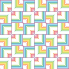the shuffle of colorful lines in square shape. rainbow and pastel color concept. seamless pattern. vector illustration.