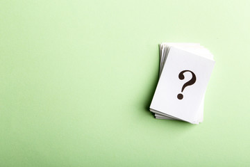 Question mark heap with copy space for confusion question or solution concept