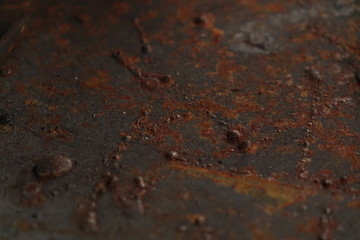 Rusty on metal steel rod.