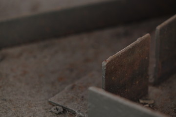 Rusty on metal steel rod.