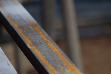 Rusty on metal steel rod.