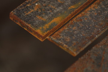 Rusty on metal steel rod.