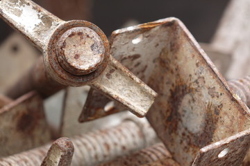 Rusty big spiral steel pipe.