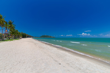 Tropical beach paradise And the blue sky  in Thailand