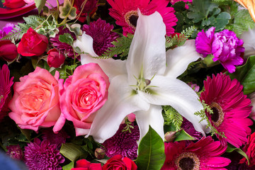 bunch of beautiful sweet color of flowers