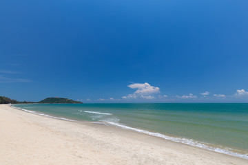 Tropical beach paradise And the blue sky  in Thailand