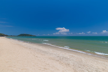 Tropical beach paradise And the blue sky  in Thailand