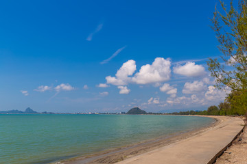Tropical beach paradise And the blue sky  in Thailand