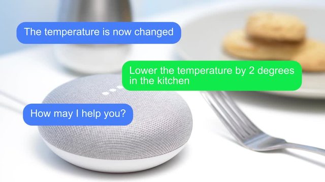 Smart assistant with animation overlay.