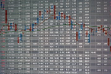 Financial data on monitor stock exchange