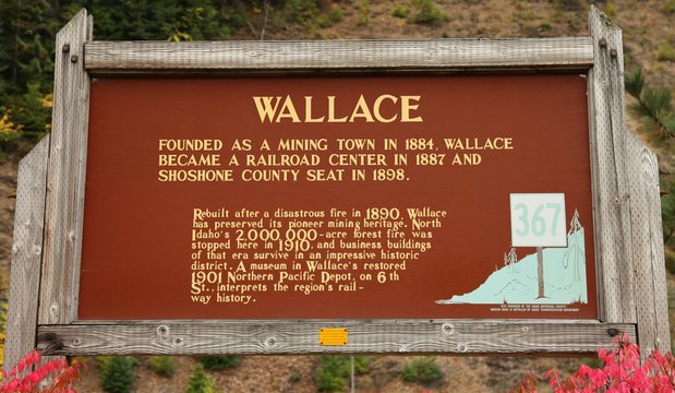 Idaho's Highway Historical Markers sign - Wallace