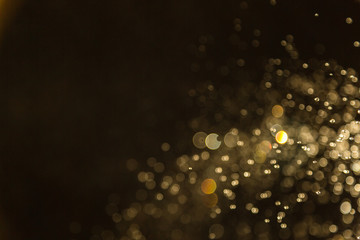 Golden Vintage blur bokeh defocused on black
